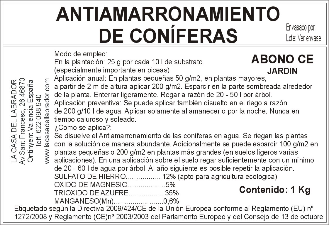 Coníferas - Antiamarronamiento 1 kg