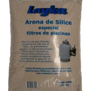 Arena de Sílice (Sílex) para Filtros de Piscinas Húmeda Saco 25 Kg (0.5 a 1).
